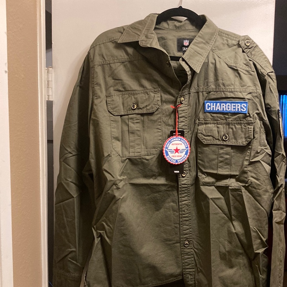 Chargers button up Military style shirt